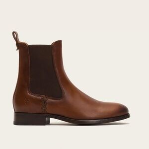 Frye Melissa Button Chelsea Boot Brown Leather Ankle Bootie Size 9
